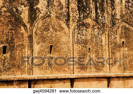 Stock Image - Close-up of a wall of a fort, Jaigarh Fort, Jaipur, Rajasthan, India. Fotosearch