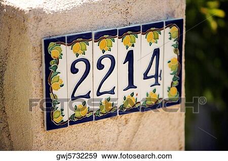 Close-up of an address on a wall, California, USA View Large Photo Image Stock Photo - Close-up of an address on a wall, California, USA. Fotosearch