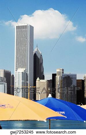 Close-up of beach umbrellas at the pier, Navy Pier, Chicago, Illinois, USA View Large Photo Image Stock Photography - Close-up of beach umbrellas at the pier, Navy Pier, Chicago, Illinois, USA. Fotosearch