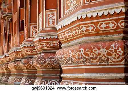 Close-up of columns of a building, Hawa Mahal, Jaipur, Rajasthan, India View Large Photo Image Picture - Close-up of columns of a building, Hawa Mahal, Jaipur, Rajasthan, India. Fotosearch