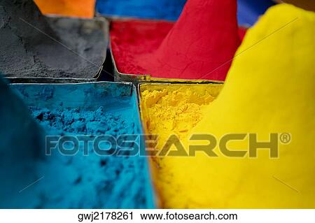 Close-up of mounds of colored powder used for Hindu rituals, Pushkar, Rajasthan, India View Large Photo Image Stock Image - Close-up of mounds of colored powder used for Hindu rituals, Pushkar, Rajasthan, India. Fotosearch