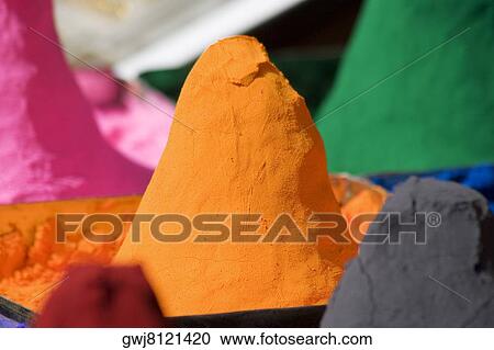 Close-up of mounds of colored powder used for Hindu rituals, Pushkar, Rajasthan, India View Large Photo Image Stock Image - Close-up of mounds of colored powder used for Hindu rituals, Pushkar, Rajasthan, India. Fotosearch