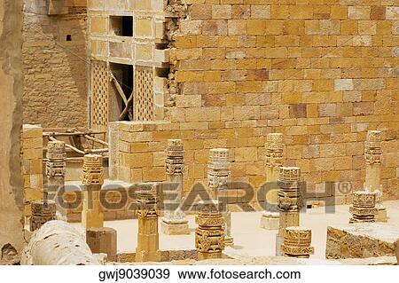 Columns in a palace, Jaisalmer, Rajasthan, India View Large Photo Image Stock Photo - Columns in a palace, Jaisalmer, Rajasthan, India. Fotosearch
