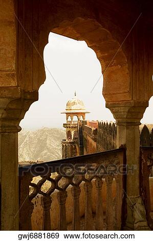 Dome of a fort viewed through a balcony, Jaigarh Fort, Jaipur, Rajasthan, India View Large Photo Image Stock Photo - Dome of a fort viewed through a balcony, Jaigarh Fort, Jaipur, Rajasthan, India. Fotosearch