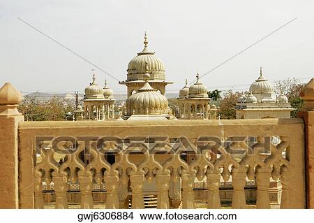 Dome of a palace viewed from a balcony, Royal Gaitor, Jaipur, Rajasthan, India View Large Photo Image Picture - Dome of a palace viewed from a balcony, Royal Gaitor, Jaipur, Rajasthan, India. Fotosearch