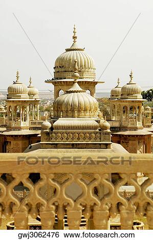 Domes of a palace viewed from a balcony, Royal Gaitor, Jaipur, Rajasthan, India View Large Photo Image Stock Photograph - Domes of a palace viewed from a balcony, Royal Gaitor, Jaipur, Rajasthan, India. Fotosearch
