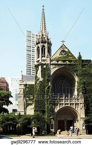 Facade of a church, Fourth Presbyterian Church, Michigan Avenue, Chicago, Illinois, USA View Large Photo Image Stock Photo - Facade of a church, Fourth Presbyterian Church, Michigan Avenue, Chicago, Illinois, USA. Fotosearch