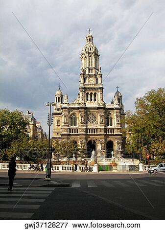 Facade of a church, Paris, France View Large Photo Image Stock Photo - Facade of a church, Paris, France. Fotosearch