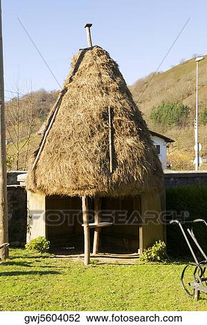 Facade of a thatched hut, Spain View Large Photo Image Stock Image - Facade of a thatched hut, Spain. Fotosearch
