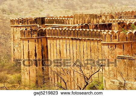 Facade of the periphery of a fort, Jaigarh Fort, Jaipur, Rajasthan, India View Large Photo Image Stock Image - Facade of the periphery of a fort, Jaigarh Fort, Jaipur, Rajasthan, India. Fotosearch