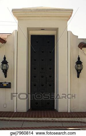 Facade of wooden doors, Los Angeles, California, USA View Large Photo Image Picture - Facade of wooden doors, Los Angeles, California, USA. Fotosearch