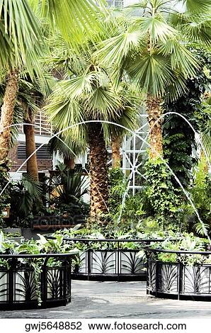 Fountains surrounded by plants View Large Photo Image Stock Image - Fountains surrounded by plants. Fotosearch