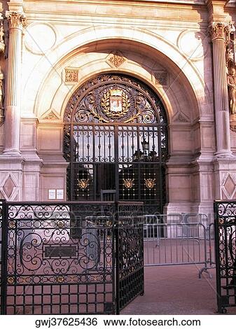 Gate at the entrance of a building, Paris, France View Large Photo Image Stock Photograph - Gate at the entrance of a building, Paris, France. Fotosearch