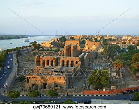 High angle view of a city, Temple Of Luxor, Luxor, Egypt View Large Photo Image Stock Image - High angle view of a city, Temple Of Luxor, Luxor, Egypt. Fotosearch