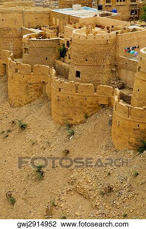 High angle view of a fort, Jaisalmer Fort, Jaisalmer, Rajasthan, India View Large Photo Image Stock Image - High angle view of a fort, Jaisalmer Fort, Jaisalmer, Rajasthan, India. Fotosearch