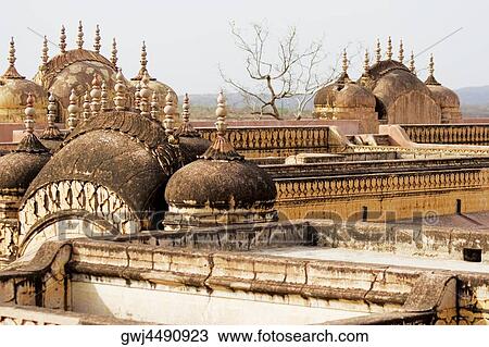 Stock Image - High angle view of a fort, Nahargarh Fort, Jaipur, Rajasthan, India. Fotosearch