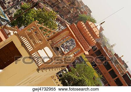 High angle view of a gazebo, City Palace Complex, City Palace, Jaipur, Rajasthan, India View Large Photo Image Stock Photography - High angle view of a gazebo, City Palace Complex, City Palace, Jaipur, Rajasthan, India. Fotosearch