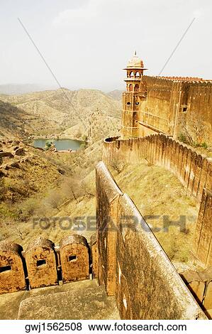 High angle view of a lake seen from a fort, Jaigarh Fort, Jaipur, Rajasthan, India View Large Photo Image Stock Photo - High angle view of a lake seen from a fort, Jaigarh Fort, Jaipur, Rajasthan, India. Fotosearch
