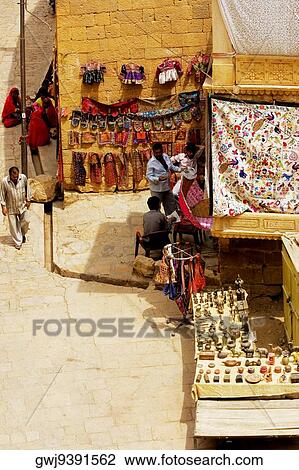 High angle view of a market, Jaisalmer, Rajasthan, India View Large Photo Image Stock Image - High angle view of a market, Jaisalmer, Rajasthan, India. Fotosearch