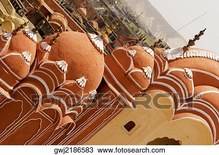 High angle view of a palace, Hawa Mahal, Jaipur, Rajasthan, India View Large Photo Image Stock Image - High angle view of a palace, Hawa Mahal, Jaipur, Rajasthan, India. Fotosearch