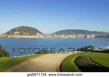High angle view of a path on a waterfront, Spain View Large Photo Image Picture - High angle view of a path on a waterfront, Spain. Fotosearch