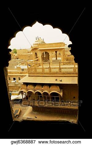 High angle view of a temple, Jain Temple, Jaisalmer, Rajasthan, India View Large Photo Image Stock Photo - High angle view of a temple, Jain Temple, Jaisalmer, Rajasthan, India. Fotosearch