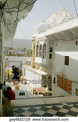 High angle view of a temple, Pushkar, Rajasthan, India View Large Photo Image Stock Photo - High angle view of a temple, Pushkar, Rajasthan, India. Fotosearch