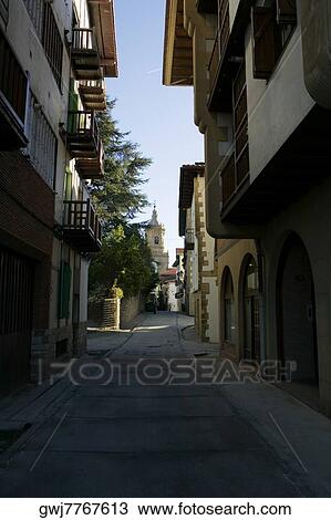 High angle view of an empty alleyway, Spain View Large Photo Image Stock Image - High angle view of an empty alleyway, Spain. Fotosearch