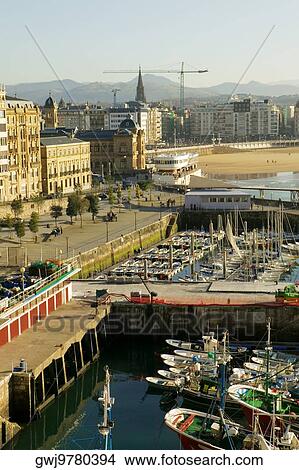 High angle view of boats docked at a harbor, Spain View Large Photo Image Picture - High angle view of boats docked at a harbor, Spain. Fotosearch