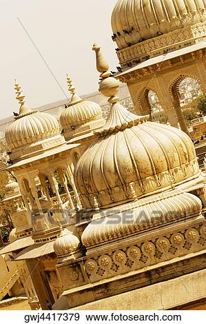 High angle view of domes of a palace, Royal Gaitor, Jaipur, Rajasthan, India View Large Photo Image Stock Photo - High angle view of domes of a palace, Royal Gaitor, Jaipur, Rajasthan, India. Fotosearch