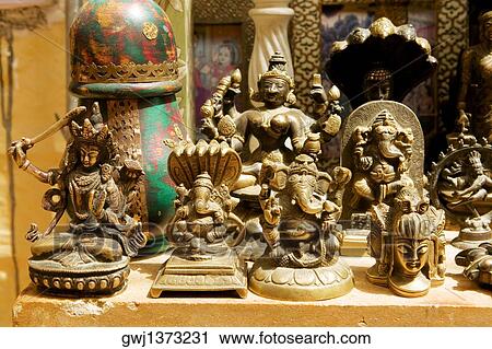 High angle view of metal religious figures, Jaisalmer, Rajasthan, India View Large Photo Image Stock Image - High angle view of metal religious figures, Jaisalmer, Rajasthan, India. Fotosearch