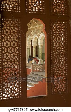 High angle view of three people inside a museum, Government Central Museum, Jaipur, Rajasthan, India View Large Photo Image Stock Photo - High angle view of three people inside a museum, Government Central Museum, Jaipur, Rajasthan, India. Fotosearch