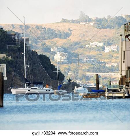 High angle view of yachts in Sausalito, California, USA View Large Photo Image Picture - High angle view of yachts in Sausalito, California, USA. Fotosearch