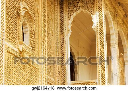 Low angle view of a balcony, Jaisalmer, Rajasthan, India View Large Photo Image Stock Photo - Low angle view of a balcony, Jaisalmer, Rajasthan, India. Fotosearch