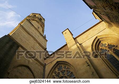 Low angle view of a bell tower, Spain View Large Photo Image Picture - Low angle view of a bell tower, Spain. Fotosearch