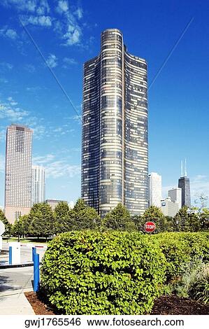 Low angle view of a building, Lake Point Tower, Chicago, Illinois, USA View Large Photo Image Stock Photograph - Low angle view of a building, Lake Point Tower, Chicago, Illinois, USA. Fotosearch
