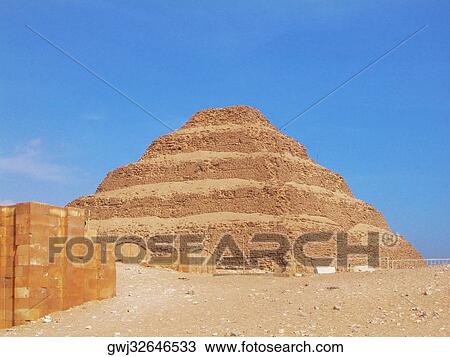 Low angle view of a pyramid in an arid landscape, The Step Pyramid Of Zoser, Saqqara, Egypt View Large Photo Image Stock Image - Low angle view of a pyramid in an arid landscape, The Step Pyramid Of Zoser, Saqqara, Egypt. Fotosearch