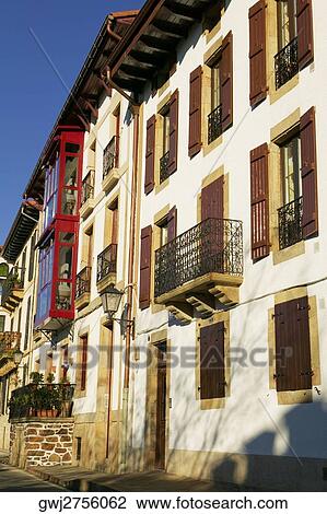 Stock Image - Low angle view of a residential building, Spain. Fotosearch