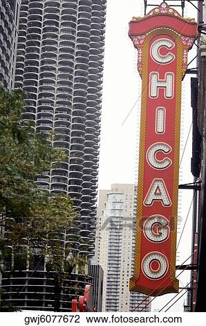Low angle view of a sign board, Chicago Theater, Chicago, Illinois, USA View Large Photo Image Stock Image - Low angle view of a sign board, Chicago Theater, Chicago, Illinois, USA. Fotosearch