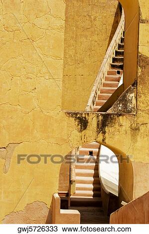 Low angle view of a staircase, Jantar Mantar, Jaipur, Rajasthan, India View Large Photo Image Stock Image - Low angle view of a staircase, Jantar Mantar, Jaipur, Rajasthan, India. Fotosearch