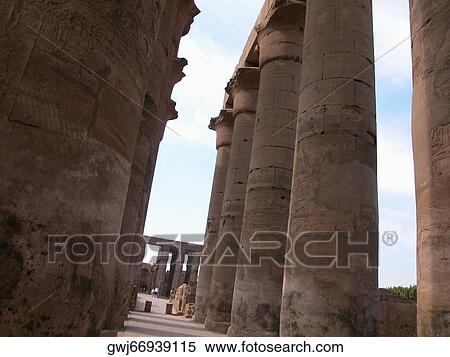 Stock Photography - Low angle view of columns in a temple, Temples Of Karnak, Luxor, Egypt. Fotosearch