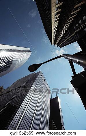 Stock Photo - Low angle view of skyscrapers in a city, Chicago, Illinois, USA. Fotosearch