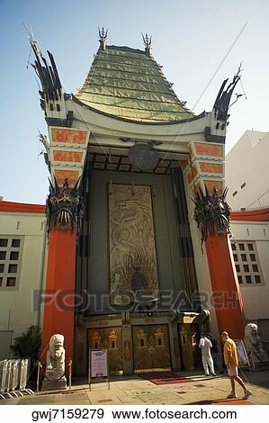 Low angle view of the facade of a theater, Mann's Chinese Theater, Los Angeles, California, USA View Large Photo Image Stock Photo - Low angle view of the facade of a theater, Mann's Chinese Theater, Los Angeles, California, USA. Fotosearch