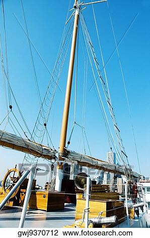 Stock Image - Low angle view of the mast of a yacht. Fotosearch