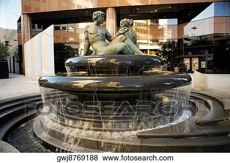 Stock Photo - Ornate fountain outside a building, San Diego, California, USA. Fotosearch
