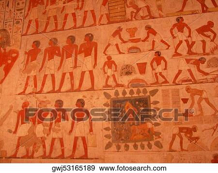 Paintings on the wall, Egypt View Large Photo Image Stock Photo - Paintings on the wall, Egypt. Fotosearch