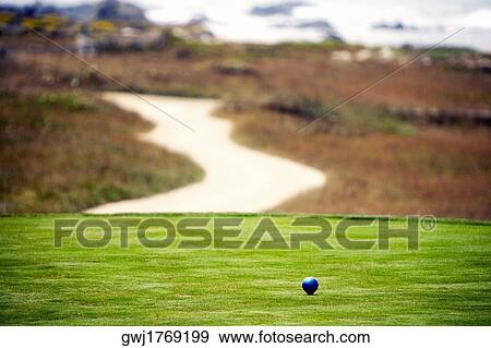 Stock Photo - Panoramic view of a golf course, California, USA. Fotosearch