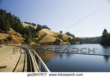 Panoramic view of a lake, Mt. Tamalpais State Park, California, USA View Large Photo Image Stock Photo - Panoramic view of a lake, Mt. Tamalpais State Park, California, USA. Fotosearch