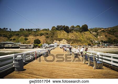 Panoramic view of a pier, Malibu, California, USA View Large Photo Image Picture - Panoramic view of a pier, Malibu, California, USA. Fotosearch
