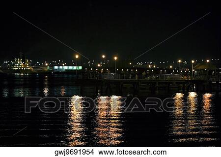 Panoramic view of city at night, San Diego Bay, San Diego, California, USA View Large Photo Image Picture - Panoramic view of city at night, San Diego Bay, San Diego, California, USA. Fotosearch